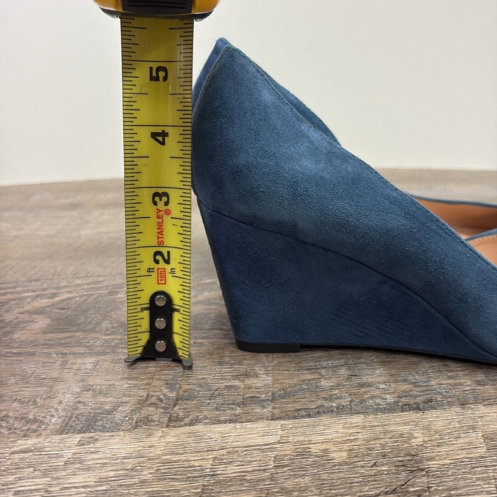 Franco Sarto FELICE D’Orsay Blue Suede Heeled Wedge 8.5 - Picture 11 of 11